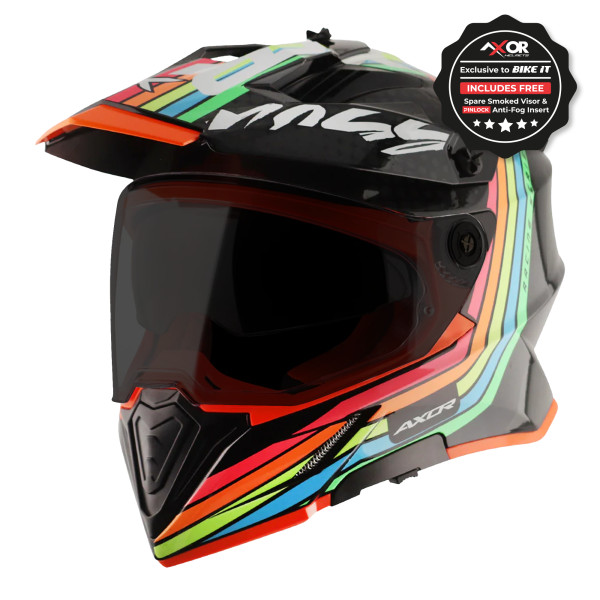 Axor Axor helmet x-cross adventure - x2 gloss black/grey graphic - medium